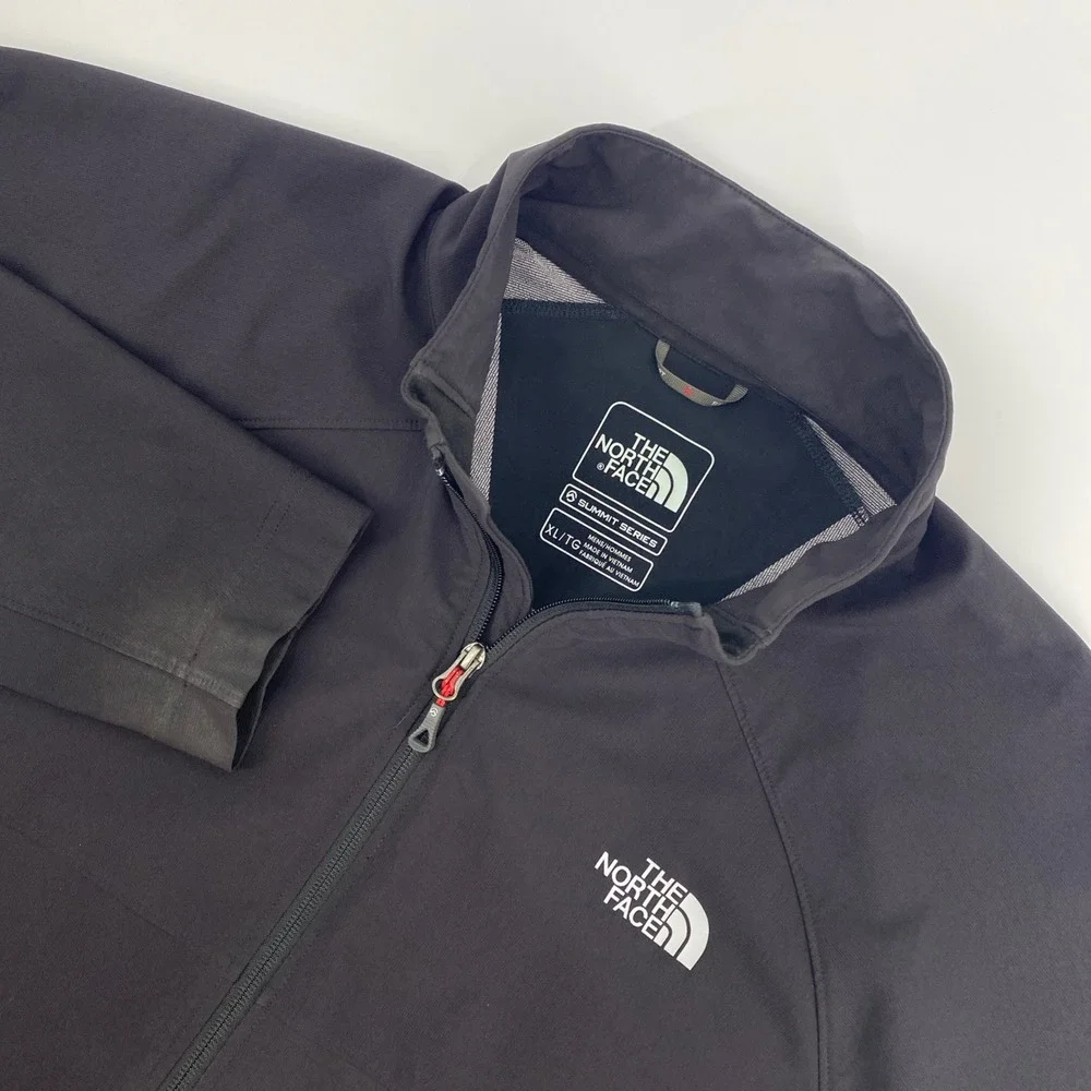 The North Face Summit Series Jacket Mens XL Black Softshell Full Zip Technical